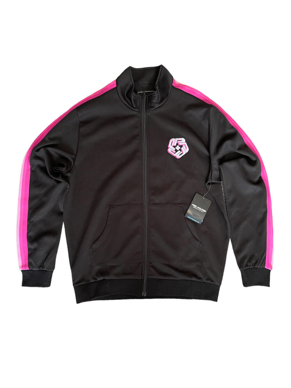 Pink Dolphin Black Pink Long Sleeve Full Zip Track Jacket Men’s Size Medium NWT